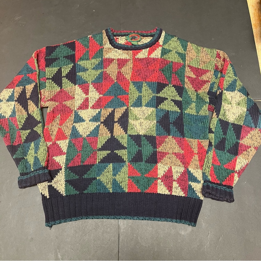 Vtg Boston Traders Patchwork Geometric Grandpacor… - image 1